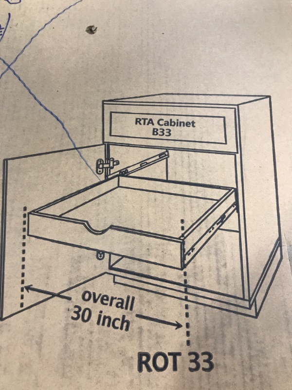 Photo 2 of 29'' Width Cabinet Roll Out Tray Wood Pull Out Tray Drawer Box Kitchen Cabinet Organizer, Cabinet Slide Out Shelves, Include Side Mount Drawer Tracks Glides Wood Spacers -DIY (Fit RTA Face Frame B33) POT#6 (30''W x 21''D)