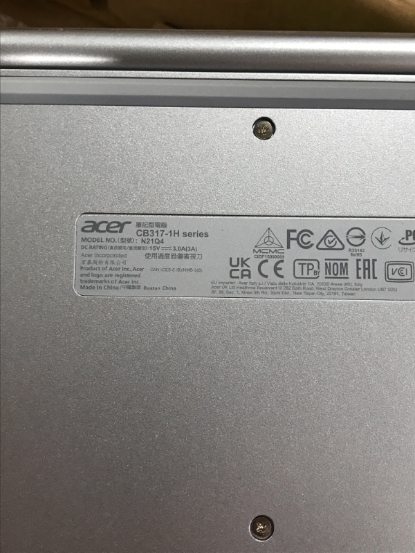 Photo 3 of Acer Chromebook 317 17.3” FHD Intel Celeron N4500 64GB eMMC 4GB RAM Silver