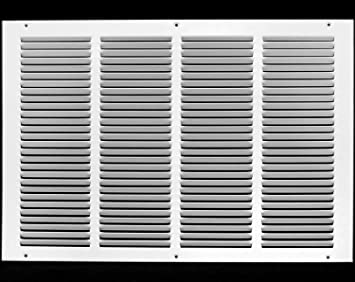 Photo 1 of 20"w X 12"h Steel Return Air Grilles - Sidewall and Ceiling - HVAC Duct Cover - White [Outer Dimensions: 21.75"w X 13.75"h]
