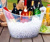 Photo 1 of 18 Liter Plastic Oval Storage Tub Ice Bucket Large Champagne Bucket Wine Beer Beverage Drink Tub with Handles Party Cooler Chiller Bin