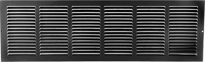 Photo 1 of 30"w X 8"h Steel Return Air Grilles - Sidewall and Ceiling - HVAC Duct Cover - Black [Outer Dimensions: 31.75"w X 9.75"h]
