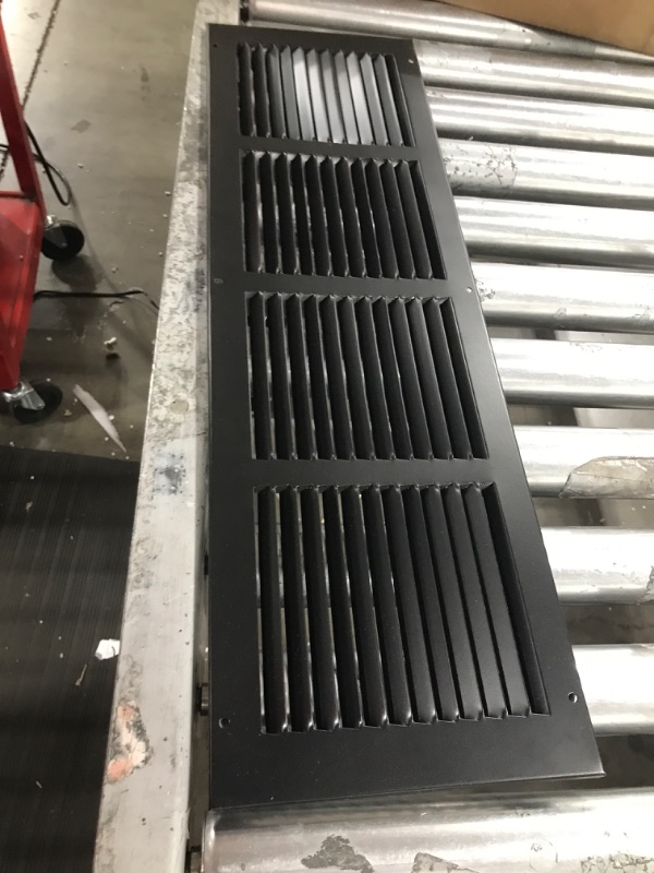 Photo 2 of 30"w X 8"h Steel Return Air Grilles - Sidewall and Ceiling - HVAC Duct Cover - Black [Outer Dimensions: 31.75"w X 9.75"h]
