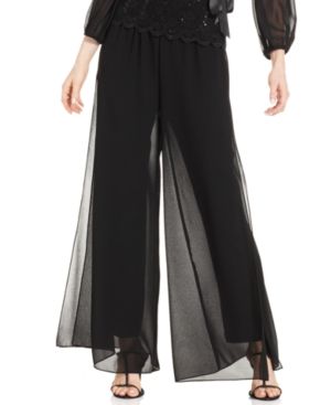 Photo 1 of Alex Evenings Wide-Leg Chiffon Pants - Med