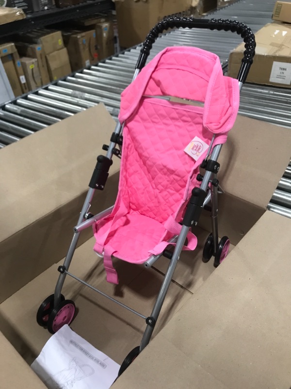 Photo 2 of First Doll Stroller for Kids (Pink Quilted) Pink Quilted
