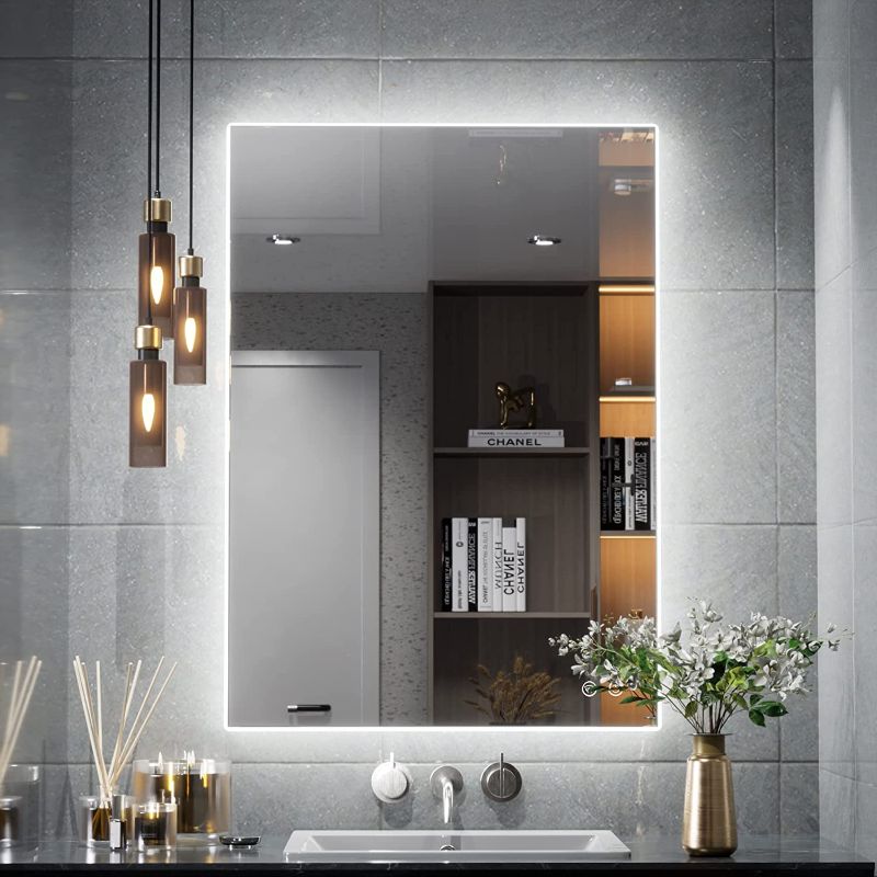 Photo 1 of  TETOTE Backlit Mirror for Bathroom, 20x28 Inch Vanity Mirror with Light, LED Anti-Fog Bathroom Mirrors, Modern Dimmable, CRI90+, Waterproof Lighted Mirror, Horizontal/Vertical Wall Mirror 