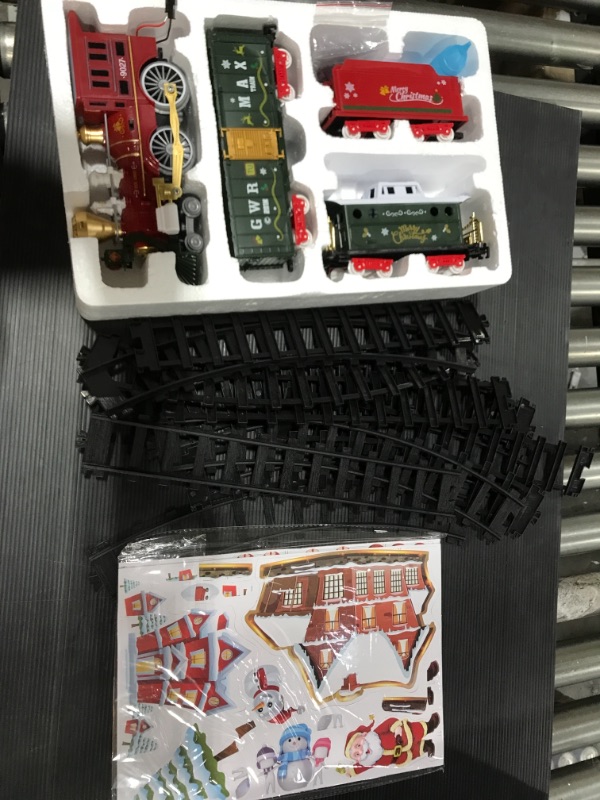 Photo 5 of Hot Bee Christmas Train Set, Train Sets for Boys 4-7, Around The Christmas Tree Train Toys w/ Smoke, Realistic Lights & Sounds, for 3 4 5 6 7 8+ Year Old Kids Boys Girls
