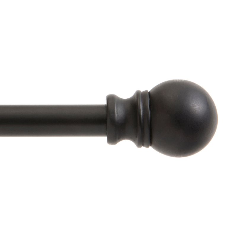 Photo 1 of  Kenney® Davenport 1/2 Petite Café Decorative Window Curtain Rod 28-48 Matte Black 