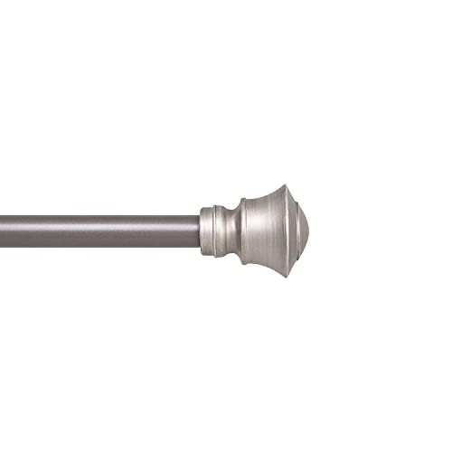 Photo 1 of  Interior Living 1/2" Diameter Petite Café Adjustable Urn End Curtain Rod, 28-48", Pewter Gray 