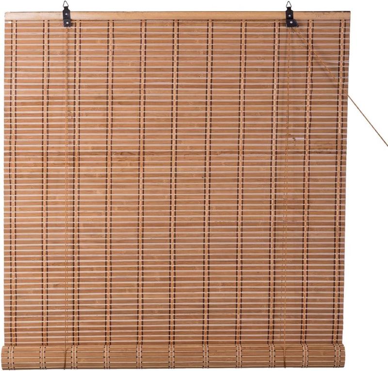 Photo 1 of  TJ Global Bamboo Roll Up Window Blind Sun Shade, Light Filtering Roller Shades (32" x 72") 