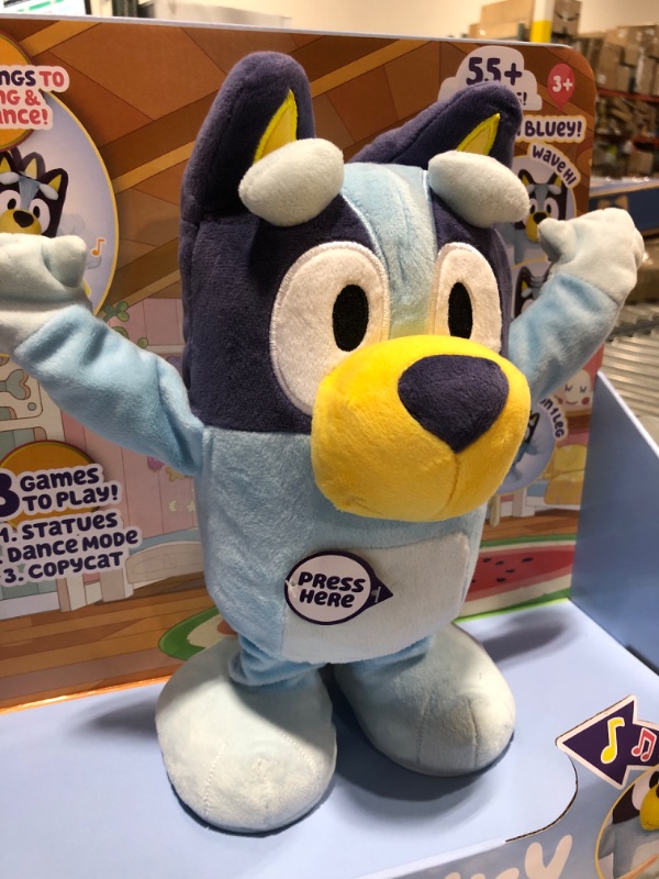 Photo 2 of Bluey Dance and Play 14" Animated Plush | Over 55 Phrases and Songs, Multicolor