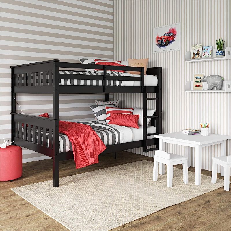 Photo 1 of Dorel Living Moon Full over Full Bunk Bed with USB Port, Black
