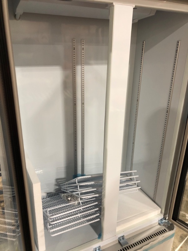 Photo 4 of PremiumLevella PRN165DX Double Glass Door Merchandiser Refrigerator-Beverage Display Cooler-16 cu ft-Silver Silver 16 cu.ft. Double Swing Door