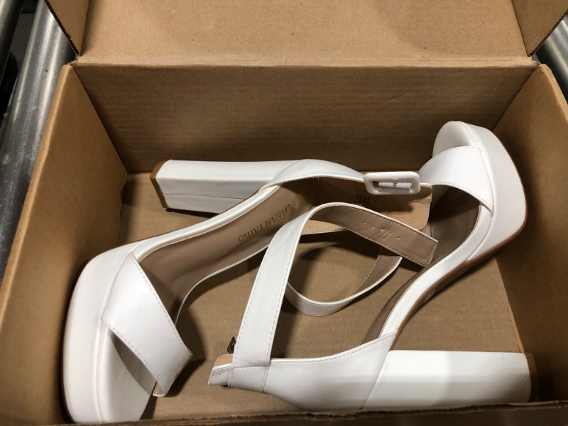 Photo 2 of DREAM PAIRS Women's Hi-Lo High Heel Platform Pump Sandals 6.5 White/Pu