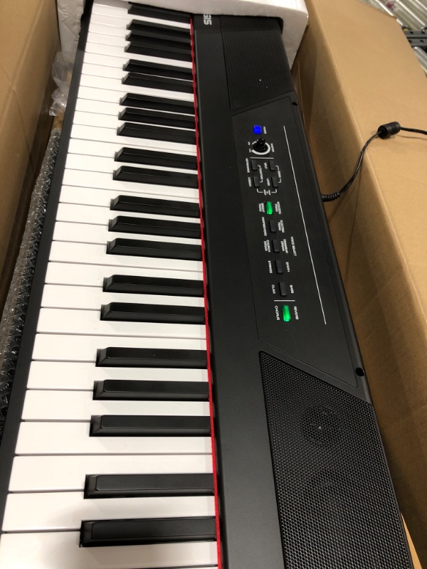 Photo 6 of Alesis Recital 61 – 61 Key Digital Piano Keyboard with Semi Weighted Keys, 20W Speakers, 10 Voices, Split, Layer and Lesson Mode, FX and Piano Lessons