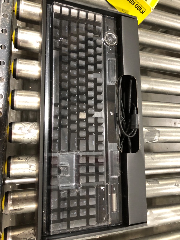 Photo 1 of Corsair K100 RGB Optical-Mechanical Gaming Keyboard - Corsair OPX RGB Optical-Mechanical Keyswitches - AXON Hyper-Processing Technology for 4X Faster Throughput - 44-Zone RGB LightEdge Optical Gaming Keyboard