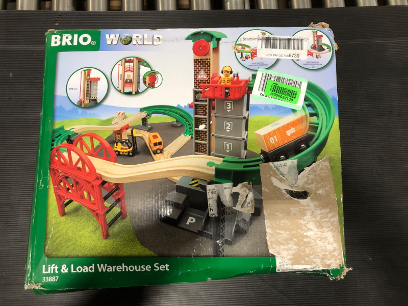 Photo 2 of BRIO World - 33887 Lift & Load Warehouse Set | 32 Piece Train Toy with Accessories and Wooden Tracks for Kids Ages 3 and Up