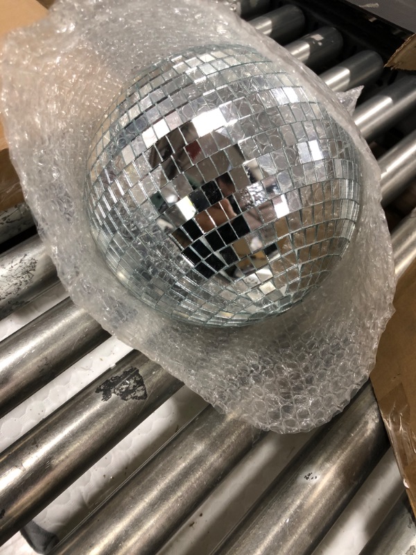 Photo 2 of Alytimes Mirror Disco Ball - 8-Inch Cool and Fun Silver Hanging Party Disco Ball –Big Party Decorations, Party Design