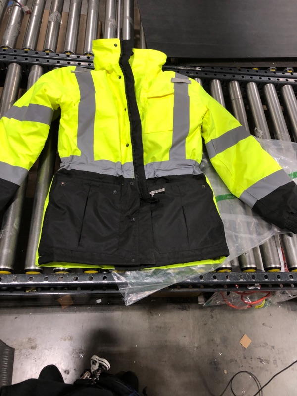 Photo 2 of Small High Visibility Reflective Winter Safety Jacket, Insulated Parka, ANSI Compliant, Ergodyne GloWear 8384,