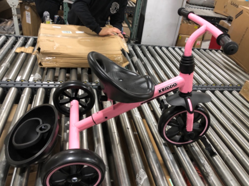 Photo 2 of KRIDDO Kids Tricycles Age 18 Month to 4 Years, Toddler Kids Trike for 1.5 to 3 Year Old, Gift Toddler Tricycles for 2 - 4 Year Olds, Trikes for Toddlers, Pink