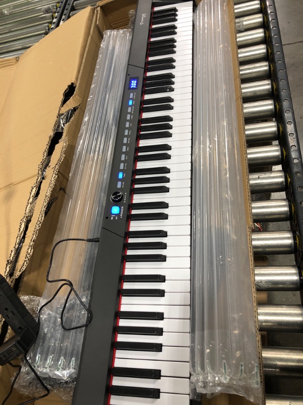 Photo 4 of Starfavor Piano Keyboard 88 Keys Keyboard, Semi-weighted Keyboard Piano 88 Key Piano, with Keyboard Stand, Sustain Pedal, and Carrying Case, SEK-88A