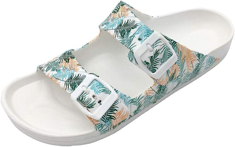 Photo 1 of [Size 9.5] FUNKYMONKEY Women's Comfort Slides Double Buckle Adjustable EVA Flat Sandals
