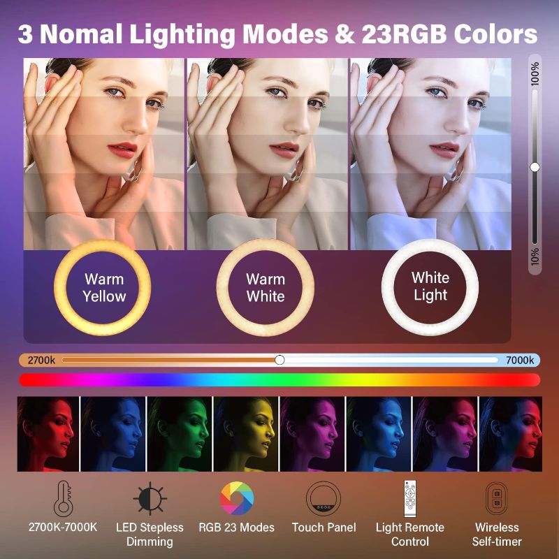 Photo 1 of 18 Inch Ring Light RGB Ringlight with Tripod Stand