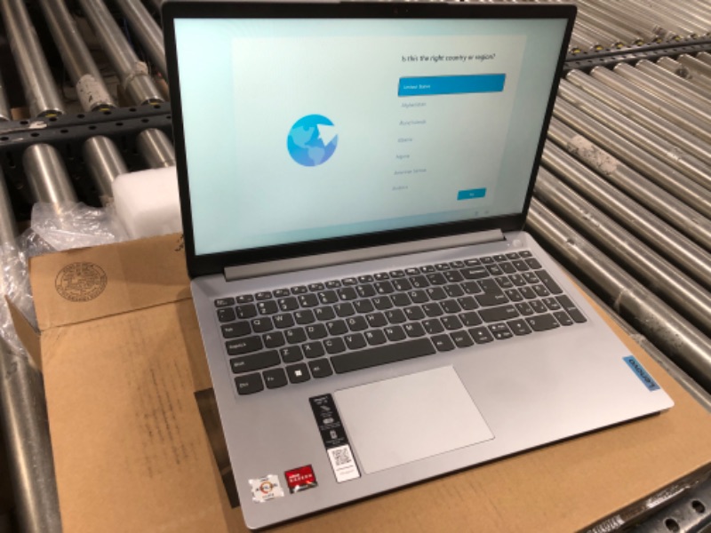 Photo 1 of Lenovo - Ideapad 1 15.6" HD Laptop - Athlon Silver 3050U - 4GB Memory - 128GB eMMC - Cloud Grey