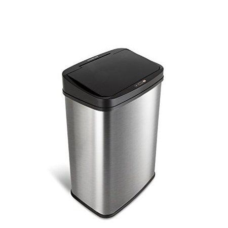 Photo 1 of  Ninestars Dzt-50-28 Automatic Touchless Motion Sensor Rectangular Trash Can 13 Gal Black Trim 