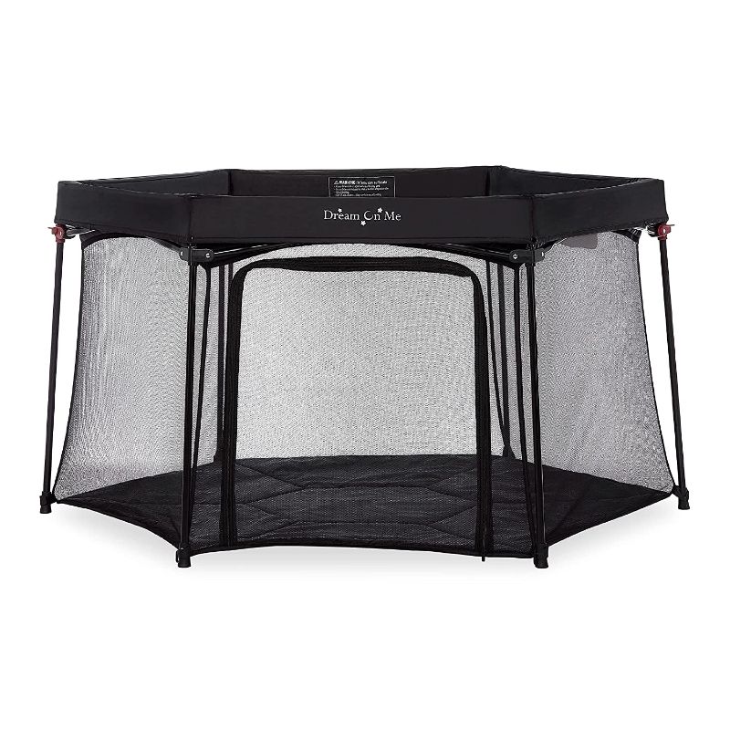 Photo 1 of  Dream On Me Onyx Playpen in Black, Baby Playpen, Portable and Lightweight, Playpen for Babies and Toddler - Comes with A Comfortable Padded Floor 