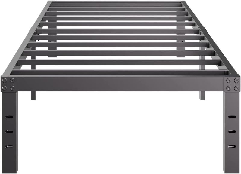 Photo 1 of 14 inch Twin Bed Frame No Box Spring Needed, 3500 lbs Heavy Duty Metal Platform Bed Frames, Non-Slip and Noise-Free Mattress Foundation, Black