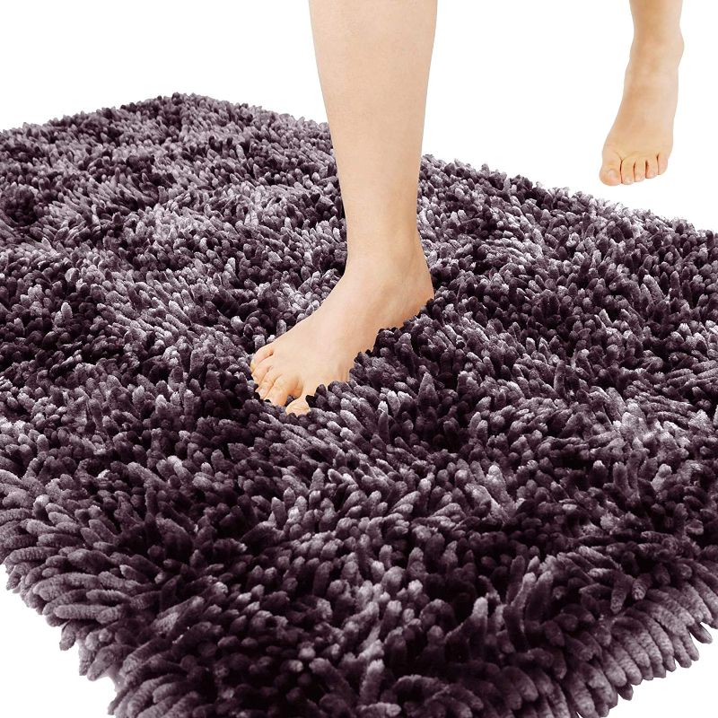 Photo 1 of  Yimobra Original Chenille Bath Rug Mat, Large Size 44.1 x 24 Inches, Soft Shaggy, Premium Non-Slip Bath Mat, Super Absorbent, Machine Washable Dry, Luxury Plush Mats for Bathroom, Purple 