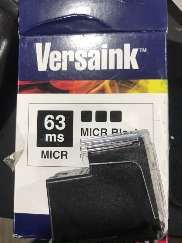 Photo 2 of VersaInk-Nano HP 63 MS Black MICR Ink Cartridge for Check Printing