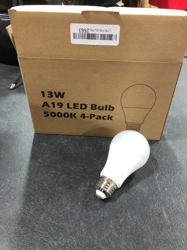 Photo 1 of 13W A19 LED Bulb. 5000K 4-PK