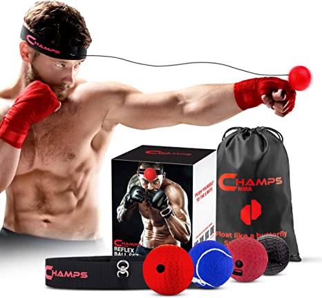 Photo 1 of CHAMPS MMA Boxing Reflex Ball -Improve Reaction Speed and Hand Eye Coordination Training Boxing Equipment for Training at Home, Boxing Gear for MMA Equipment, Punching Ball Reflex Bag