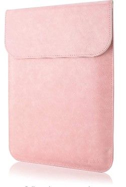 Photo 1 of Allinside 11-12" Laptop Sleeve Compatible with MacBook Air 11 / MacBook 12, PU Leather Laptop Case, Pink