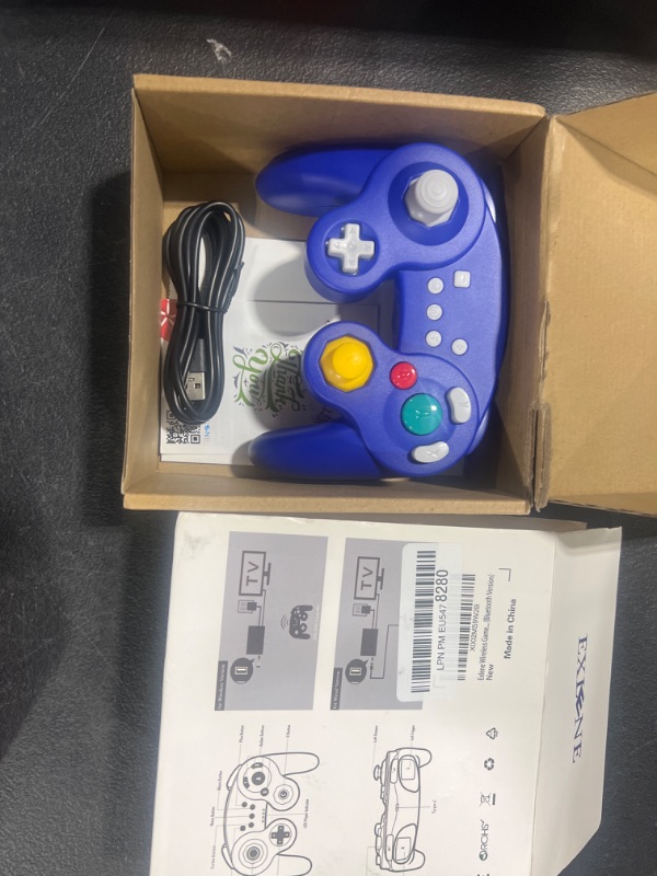 Photo 2 of Exlene Gamecube Controller Switch, Wireless Switch Pro Controller for Nintendo Switch/Lite/PC/Android/Ios/Steam, Support Wake Up, Motion, Adjustable Vibration, Turbo & Auto Turbo (Upgraded,Blue)