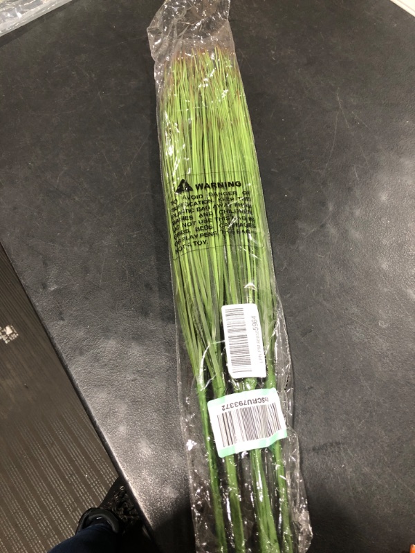 Photo 1 of 27" Artificial Plants Onion Grass Greenery Faux Fake Shrubs Plant Flowers Wheat Grass for House Home Indoor Outdoor Office Room Gardening Indoor Décor 6 Pack