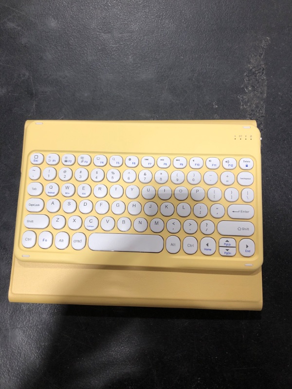Photo 1 of iPad 6 iPad 5 Air 2 Pro 9.7 inch Keyboard Case Cute Round Key Color Keyboard Wireless Detachable BT Keyboard Cover with Pencil Holder for iPad 6th 5th Generation (iPad5/iPad6/Air/Air2/Pro9.7,Yellow) iPad5/iPad6/Air/Air2/Pro9.7 Yellow
