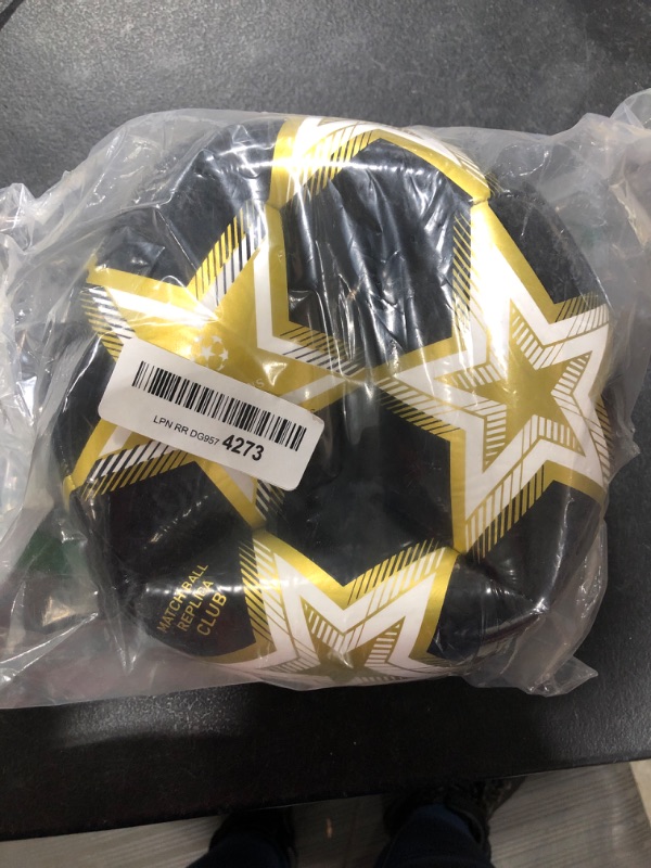 Photo 2 of Adidas Finale Club Soccer Ball Black/Gold, 5 - Soccer Equipment at Academy Sports