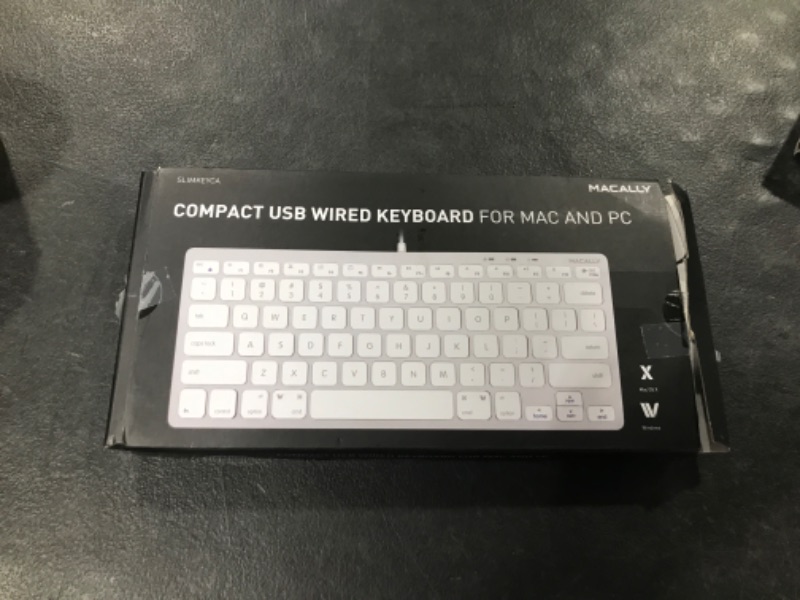 Photo 4 of Macally Small Wired Keyboard for Mac and Windows - 78 Scissor Switch Keys Compatible Apple Keyboard - USB Mini Keyboard That Saves Space and Looks Great - Plug and Play Wired Mac Keyboard - Aluminum Silver Aluminum