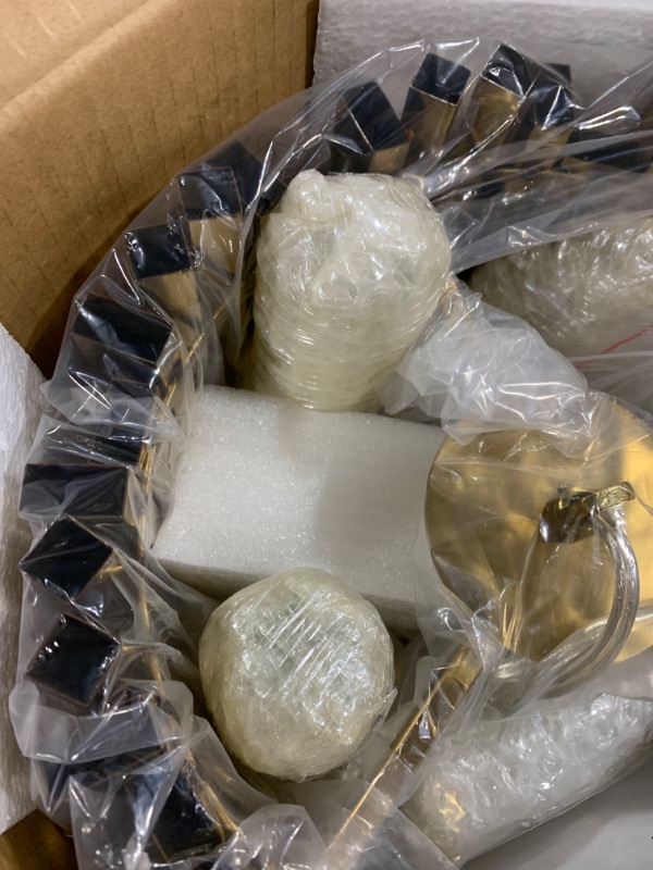 Photo 1 of Modern Crystal Pendant Light Fixture, Round Gold Crystal Hanging Light 2-Tiers Contemporary Crystal Chandelier for Living Room Dining Room Kitchen Island D11.81” x H11.0” Hb66022 Gold