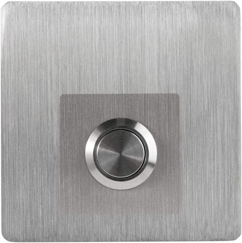 Photo 1 of MSH Modern Stainless Hardware Model S4 Stainless Steel Doorbell Button in 304 Stainless Steel 2.36” x 2.36” x 5/32” (4mm thick)