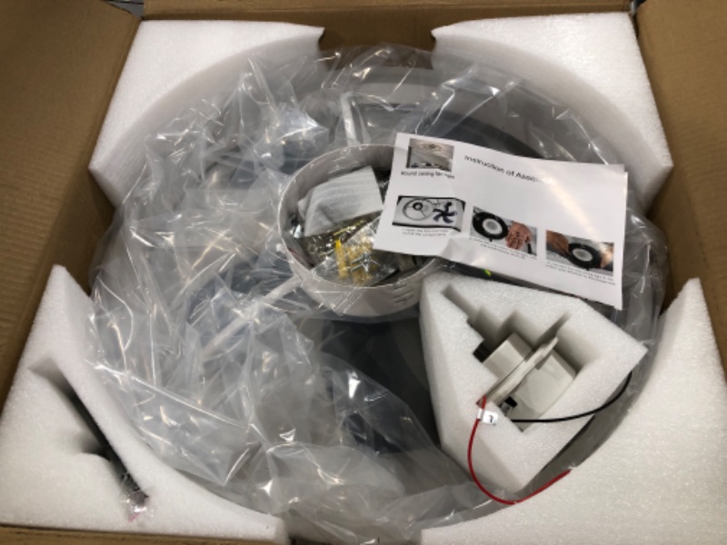 Photo 1 of AHAWILL Modern Ceiling Fan with Light?Mute LED Dimmable Ceiling Fans with Remote Control?6 Speeds Reversible 60W Contemporary Ceiling Fan for Bedroom, Study Room, Dining Room,etc.?19.7" White? White White