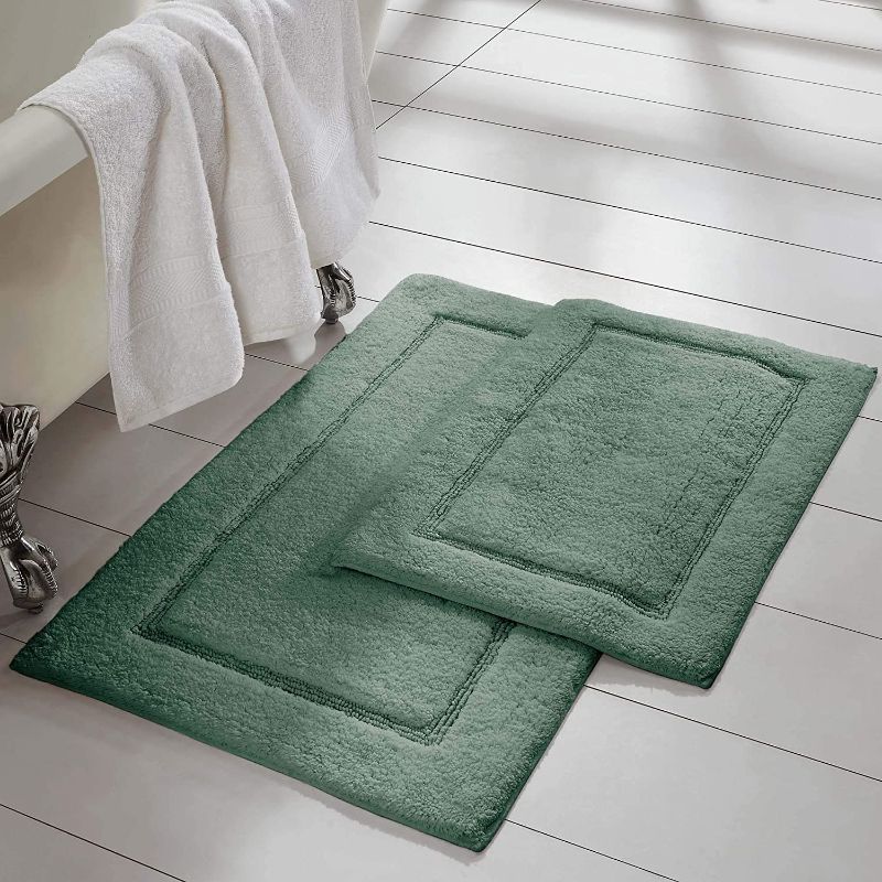 Photo 1 of overseas 2-Pack Solid Loop with Non-Slip Backing Bath Mat Set (17-inch by 24-inch/21-inch by 34-