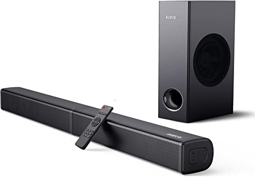 Photo 1 of 2.1CH Sound Bar for TV with Subwoofer, 190W, 125dB, 6 EQ Modes, Audvoi 3D Surround Sound System for Home Theater Audio, HDMI/Optical/Aux/USB/RCA, Movie, Game, Bass Mode, Remote Control, Wall Mountable