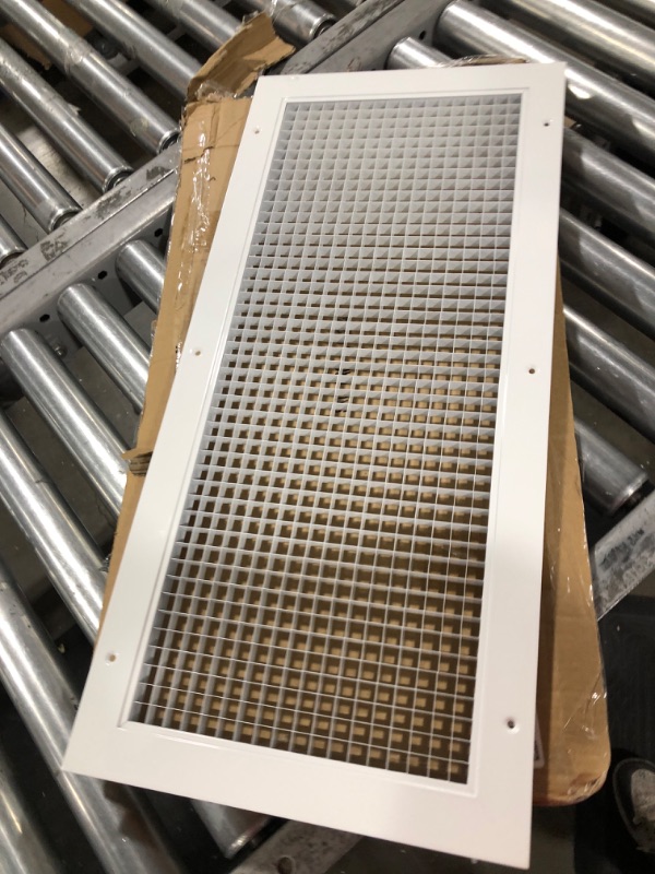 Photo 2 of 10" x 24" or 24" x 10" Cube Core Eggcrate Return Air Grille - Aluminum Rust Proof - HVAC Vent Duct Cover - White [Outer Dimensions: 11.75 X 25.75] 10 x 24 Return Grille