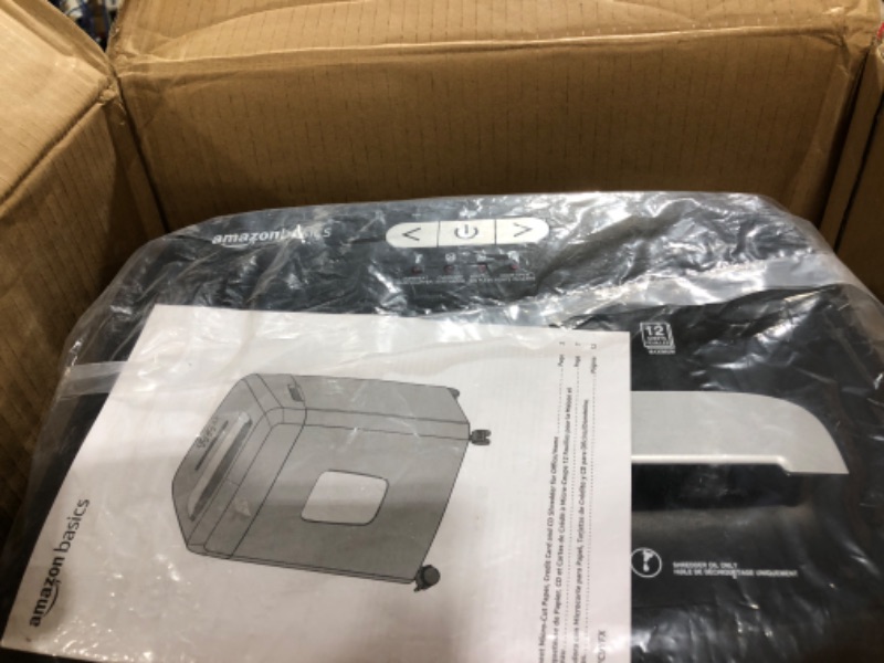 Photo 2 of Amazon Basics 8-Sheet Cross Cut Paper Shredder and Credit Card Shredder with 4.1 Gallon Bin