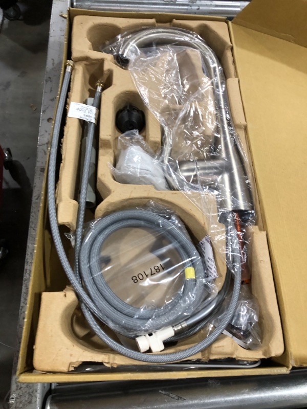 Photo 1 of Moen Arbor Spot Resist Stainless One-Handle Pulldown Kitchen Faucet with Sprayer and a Reflex Docking System, Kitchen Sink Faucet Featuring Power Boost for a Faster Clean, 7594SRS Spot Resist Stainless Standard Kitchen Faucet
