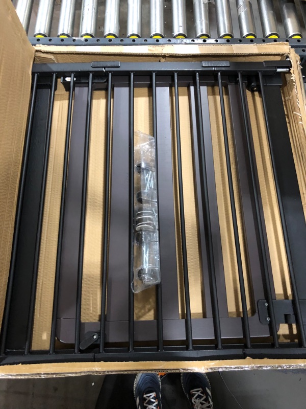 Photo 1 of 31L"-30" Width Pressure or Hardware Mounted Auto Close Safety Baby Gate, Durable Extra Wide Dog Gate for Stairs, Doorways, Easy Walk Thru Pet Gate for House Tall Black