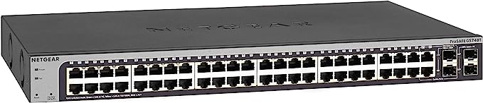 Photo 1 of NETGEAR 48-Port Gigabit Ethernet Smart Switch (GS748T) - Managed, with 2 x 1G SFP and 2 x 1G Combo, Desktop or Rackmount, and Limited Lifetime Protection
